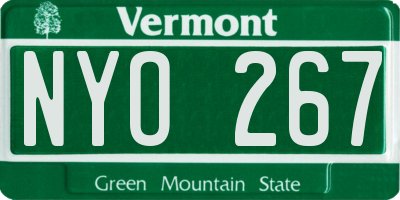 VT license plate NYO267