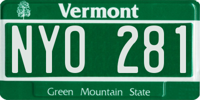 VT license plate NYO281