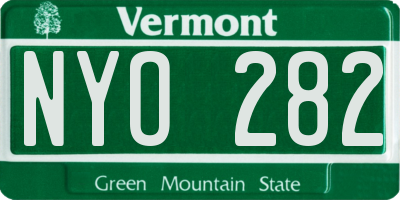 VT license plate NYO282