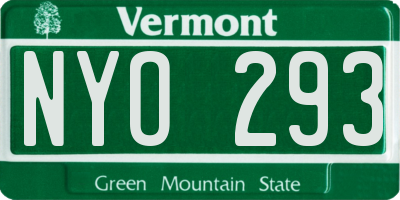 VT license plate NYO293