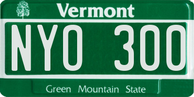 VT license plate NYO300