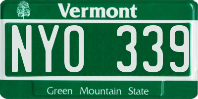 VT license plate NYO339