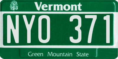 VT license plate NYO371