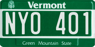 VT license plate NYO401