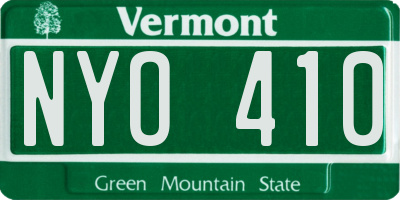 VT license plate NYO410