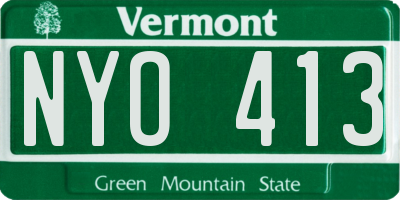 VT license plate NYO413