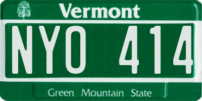 VT license plate NYO414