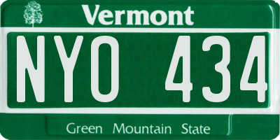 VT license plate NYO434
