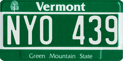 VT license plate NYO439
