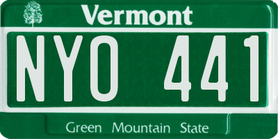 VT license plate NYO441