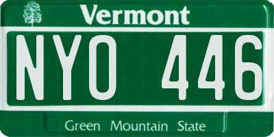 VT license plate NYO446