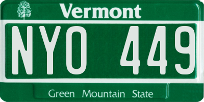 VT license plate NYO449