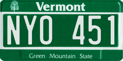VT license plate NYO451