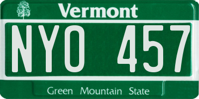 VT license plate NYO457