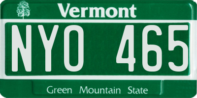 VT license plate NYO465
