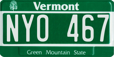 VT license plate NYO467
