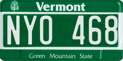 VT license plate NYO468