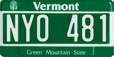 VT license plate NYO481