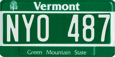 VT license plate NYO487