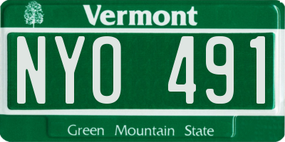 VT license plate NYO491