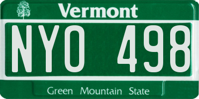 VT license plate NYO498