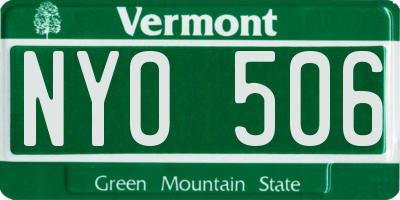 VT license plate NYO506