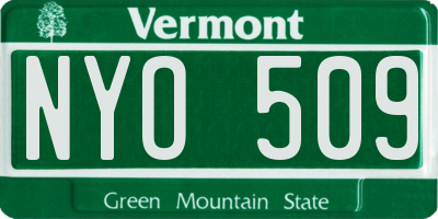 VT license plate NYO509