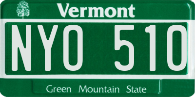 VT license plate NYO510