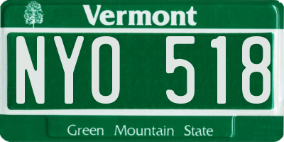 VT license plate NYO518