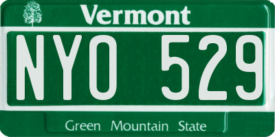 VT license plate NYO529