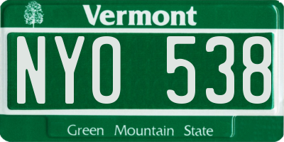 VT license plate NYO538