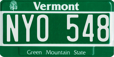 VT license plate NYO548