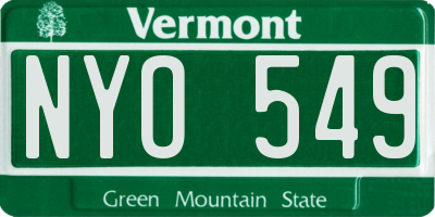 VT license plate NYO549