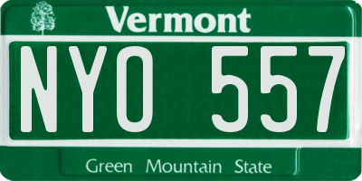 VT license plate NYO557