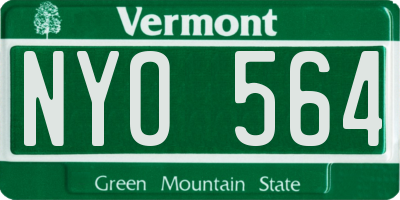 VT license plate NYO564