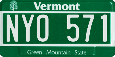 VT license plate NYO571