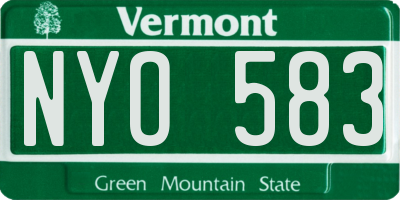 VT license plate NYO583