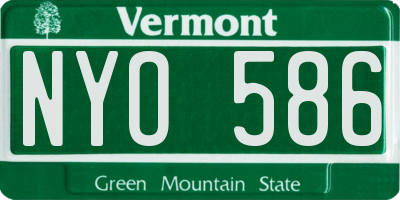 VT license plate NYO586