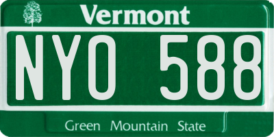 VT license plate NYO588