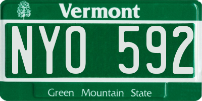 VT license plate NYO592