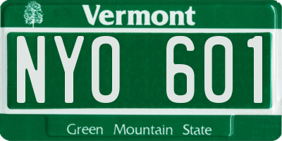 VT license plate NYO601