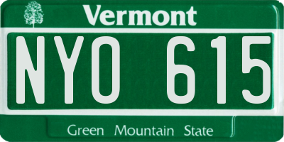 VT license plate NYO615