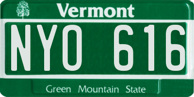 VT license plate NYO616