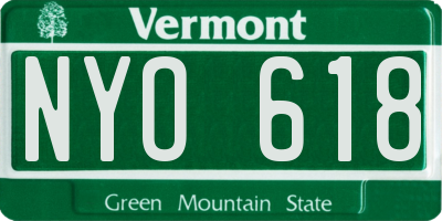 VT license plate NYO618