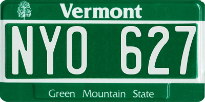 VT license plate NYO627