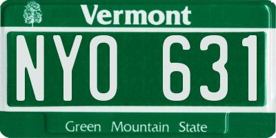 VT license plate NYO631