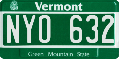 VT license plate NYO632