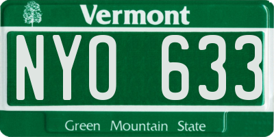 VT license plate NYO633