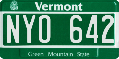 VT license plate NYO642
