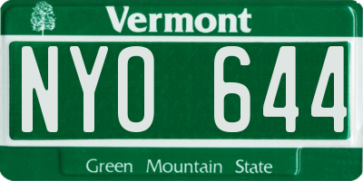 VT license plate NYO644
